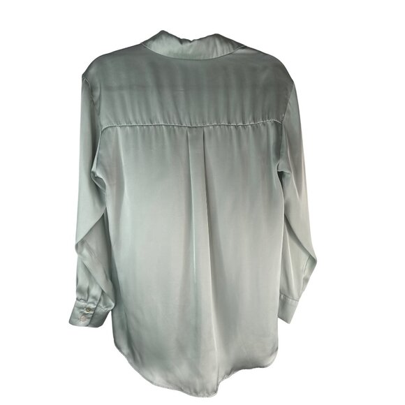 2/$30 ZARA Blouse XS Sage Green Long Sleeve Button-Up Polyester - Picture 14 of 15